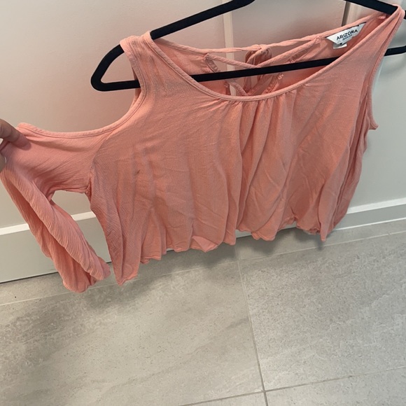 Pink off the shoulder long sleeve blouse - Picture 2 of 4